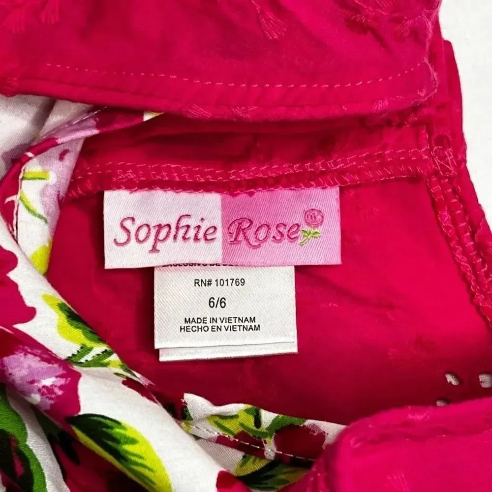 Sophie Rose hot pink floral dress size 6